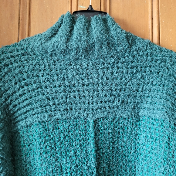 NWOT Free People CANYON Oversized Slouchy Boho Sweater Teal Green - Picture 10 of 14